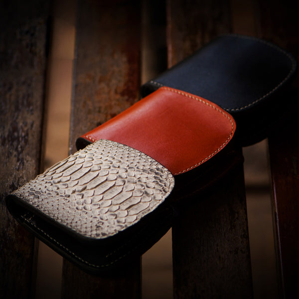 Handmade Leather Bifold Mens billfold Wallet Cool Slim Wallet Biker Wallet for Men