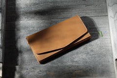Handmade Leather Mens Clutch Wallet Cool Leather Wallet Long Phone Wallets for Men