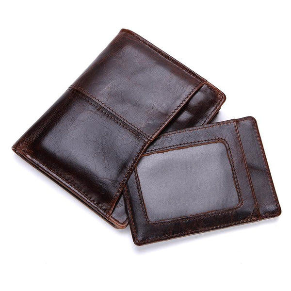 Vintage Mens Wallet billfold Slim Bifold Wallet Genuine Leather Card Wallet for Men - iwalletsmen