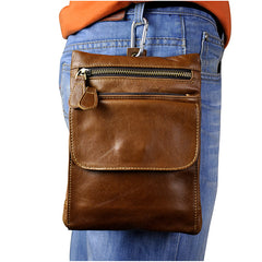 Leather Belt Pouch Mens Small Cases Waist Bag Hip Pack Belt Bag Fanny Pack Bumbag for Men