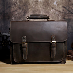 Genuine Leather Mens Cool Messenger Bag Briefcase Chest Bag Bike Bag Cycling Bag for men