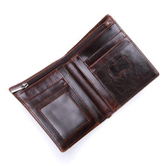 Vintage Mens Wallet billfold Slim Bifold Wallet Genuine Leather Card Wallet for Men - iwalletsmen