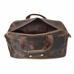 Genuine Leather Mens Cool Weekender Bag Travel Bag Duffle Bags Overnight Bag Holdall Bag for men