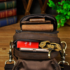 Leather Belt Pouch Mens Small Cases Waist Bag Hip Pack Belt Bag Fanny Pack Bumbag for Men