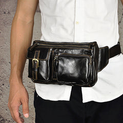Leather Fanny Pack Mens Waist Bag Hip Pack Belt Bag Bumbag for Men