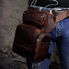 Leather Belt Pouch Mens Small Cases Waist Bag Hip Pack Belt Bag Fanny Pack Bumbag for Men