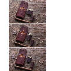 Handmade Wooden Black Leather Mens 20pcs Cigarette Case Cool Custom Cigarette Holder for Men - iwalletsmen