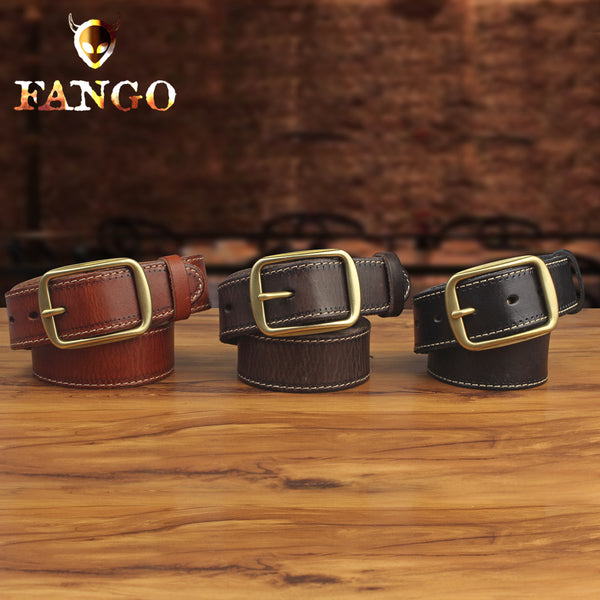 Mens Leather Belt Leather Belt With Gold Buckle Cool Leather Mens Belt