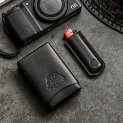 Handmade Green Leather Mens 20pcs Cigarette Case Cool Custom Cigarette Case for Men - iwalletsmen