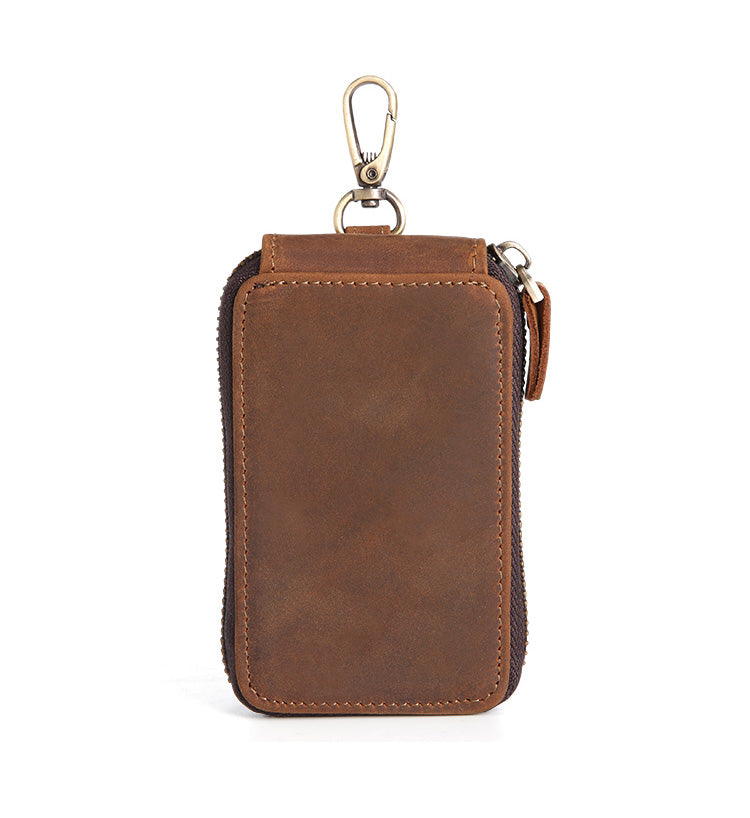 Handmade Leather Mens Cool Key Wallet Car Key Holder Case Card Wallet for Men