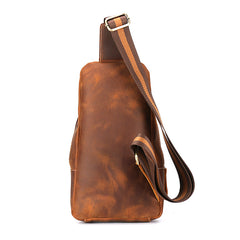 Cool Leather Chest Bag Sling Bag Sling Crossbody Bag Sling Travel Bag Sling Hiking Bag For Men - iwalletsmen