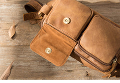 Leather Mens FANNY PACK MENS WAIST BAG HIP PACK BELT BAG FOR MEN - iwalletsmen