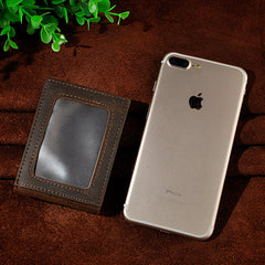 Handmade Leather Mens Cool Slim Leather Wallet Card Wallet Holders Men Small Wallets Bifold for Men