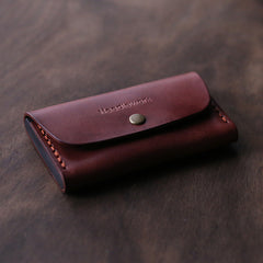 Cool Handmade Wooden Leather Mens Wallet Small Card Holder Coin Wallet for Men - iwalletsmen