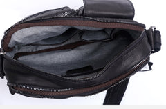 Handmade Genuine Leather Mens Cool Messenger Bag Chest Bag Bike Bag Cycling Bag for men