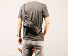 Leather Mens FANNY PACK MENS WAIST BAG HIP PACK BELT BAG FOR MEN - iwalletsmen