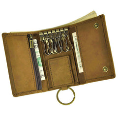 Handmade Leather Mens Cool Key Wallet Change Coin Wallet Key Holder Case Card Wallet for Men