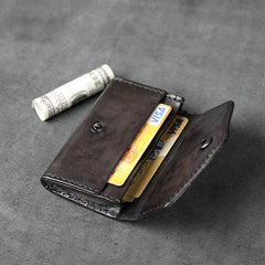 Handmade Leather Mens Cool billfold Wallet Card Holder Small Card Slim Wallets for Men