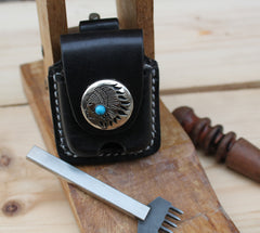 Cool Leather Stdupont Lighter Pouches with Loop Biker Stdupont lighter cases with Clip - iwalletsmen