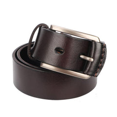 Cool Handmade Buckle Black Leather Mens Belt Dark Brown Leather Belts for Men - iwalletsmen