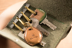 Handmade Leather Mens Cool Key Wallet Car Key Holder Car Key Case Card Holder for Men