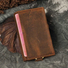 Handmade Leather Mens Cool Key Wallet Change Coin Wallet Key Holder Case Card Wallet for Men