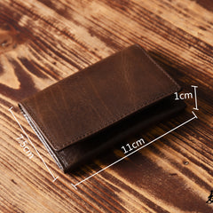 Handmade Leather Mens Cool Slim Leather Wallet Men Small Wallets Bifold for Men - iwalletsmen