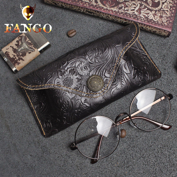 Handmade Leather Floral Sunglass Case Mens Women Cool Glasses Box Glasses Case Glasses Holder for Men