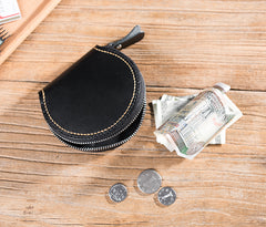 Handmade Leather Mens Cool Change Coin Wallet Coin Holder Coin Pouch Case for Men