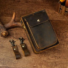 Leather Belt Pouch Mens Small Cases Waist Bag Hip Pack Belt Bag Fanny Pack Bumbag for Men