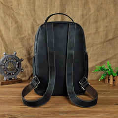 Cool Leather Mens Black Backpack for School Backpack Travel Backpacks For Men - iwalletsmen