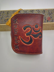 Handmade Leather Tooled Ganesha Mens Chain Biker Wallet Cool Leather Wallet Small Wallets for Men