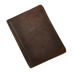 Handmade Leather Mens Cool Slim Leather Wallet Card Wallet Holders Men Small Wallets Bifold for Men