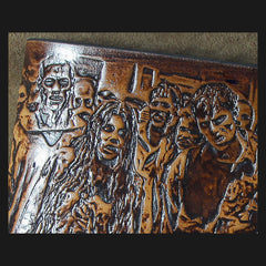 Handmade Leather Tooled TheWalkingDead Mens billfold Wallet Cool Leather Wallet Slim Wallet for Men