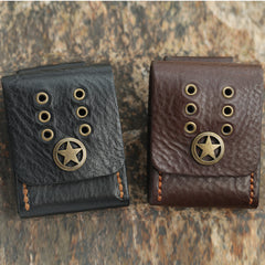 Cool Mens Leather Zippo Lighter Case with Loop Leather Zippo lighter Holder with Clip - iwalletsmen