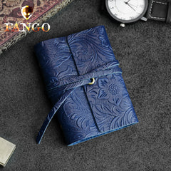 Handmade Leather Floral Mens Cool billfold Wallet Card Holder Small Card Slim Wallets for Men