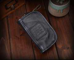 Genuine Leather Mens Cool Key Wallet Car Key Holder Car Key Case for Camel Men