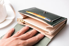 Handmade Leather Mens Cool billfold Wallet Card Holder Small Card Wallets for Men Women