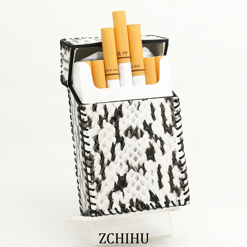 Cool Snake Leather Mens Cigarette Holder Case Handmade Cigarette Holder for Men - iwalletsmen