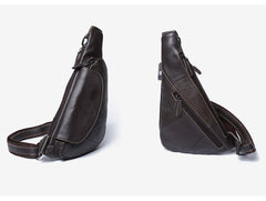 Small Crossbody Sling Bag Small Black Leather Chest Bag Sling Bag Mens Leather One Strap Backpack