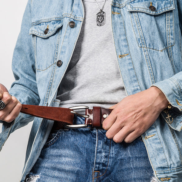 Handmade Genuine Leather Cool Belt Custom Mens Leather Men Brown Black Belt - iwalletsmen