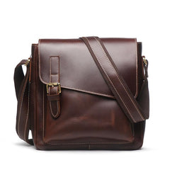 Cool Leather Men Vintage Coffee Messenger Bag Shoulder Bags for Men - iwalletsmen
