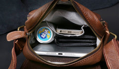 Genuine Leather Mens Cool Messenger Bag Square Bag Chest Bag Bike Bag Cycling Bag for men
