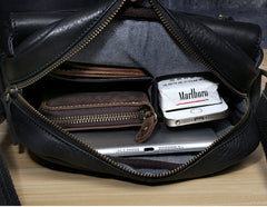 Genuine Leather Mens Cool Messenger Bag Chest Bag Bike Bag Cycling Bag for men