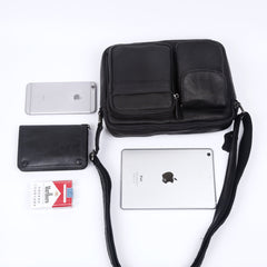 Handmade Genuine Leather Mens Cool Messenger Bag Chest Bag Bike Bag Cycling Bag for men