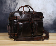 Genuine Leather Mens Cool Messenger Bag Briefcase Backpack Bag Travel Bag for Men
