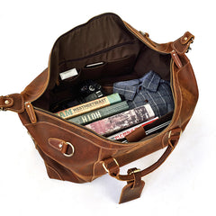Cool Vintage Leather Mens Duffle Bags Weekender Bags Overnight Bag Travel Bag - iwalletsmen