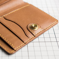 Handmade Leather Mens Cool Slim Leather Wallet Men Small Wallets Bifold for Men
