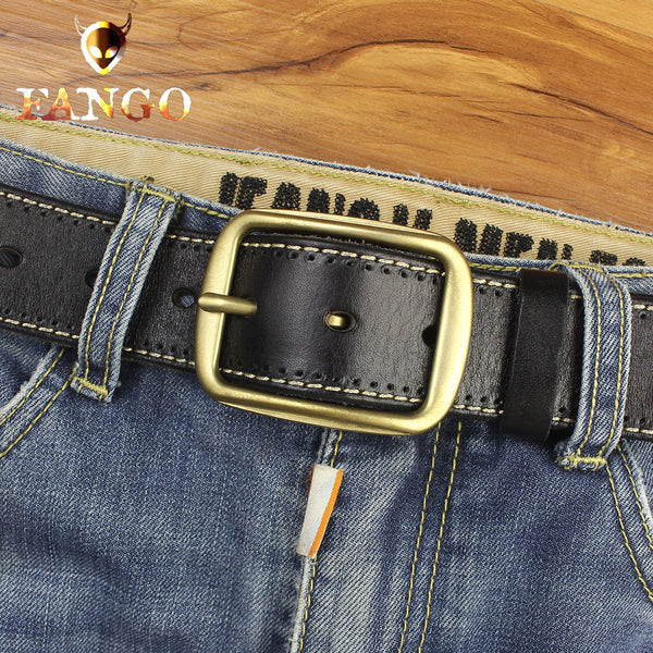 Black Leather Belt With Gold Buckle Mens Black Leather Belt Cool Leather Mens Belt