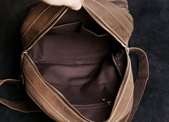 Genuine Leather Mens Cool Backpack Sling Bag Large Black Travel Bag Hiking Bag for men